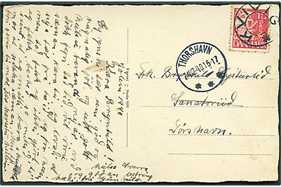 15 øre Karavel på brevkort annulleret med udslebet stjernestempel KVIVIG og sidestemplet Thorshavn d. 24.12.1940 til Thorshavn.