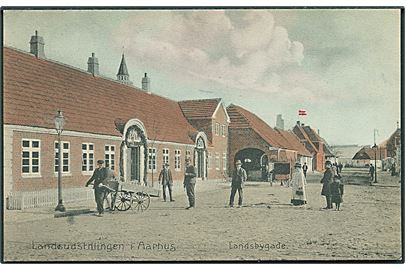 Landsudstillingen i Aarhus med Landsbygade 1909. Stenders no. 18412. Stempel fra Landsudstillingen Aarhus på adressesiden. 