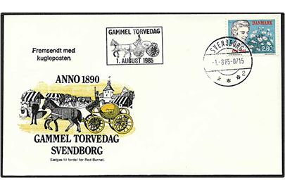 2,80 kr. flerfarvet Dr. Ingrid på brev fra Svendborg d. 1.8.1985.