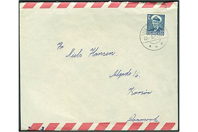 30 øre Fr. IX på brev fra Sdr. Strømfjord d. 20.5.1959 til Korsør. Fra sømand ombord på M/S Thora Dan.