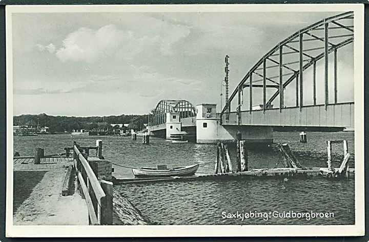 Guldborgsundbroen ved Saxkjøbing. Stenders no. 74083.
