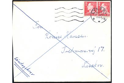 35 øre Fr. IX (2) på søndagsbrev fra Lyngby d. 17.4.1965 til Risskov.