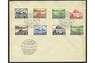 Komplet sæt folkeerhverv på brev fra Reykjavik, Island, d. 12.10.1950.