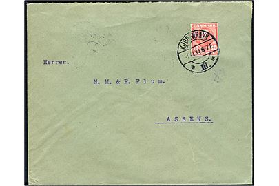 10 øre Fr. VIII helsagsafklip som frankering på brev fra Kjøbenhavn d. 9.10.1911 til Assens.