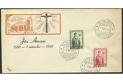 Komplet sæt Jónarson på brev fra Reykjavik, Island, d. 7.11.1950.