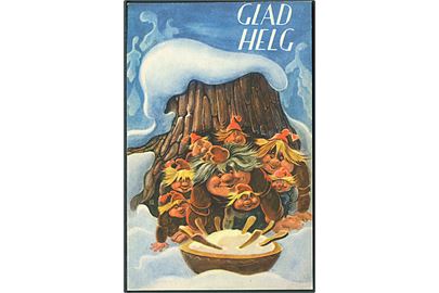 Gösta Geerd: Glad Helg. Troldefamilien omkring grøden. Sago, serie 4310/4. 