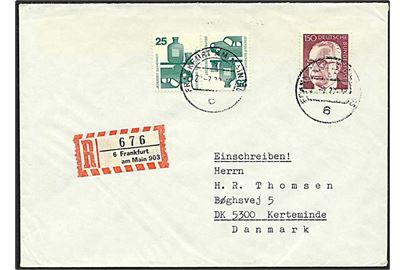 2 mark på Rec. brev fra Frankfurt, Tyskland, d. 22.7.1972 til Kerteminde.