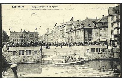 Kongens Nytorv set fra Nyhavn, København. U/no.