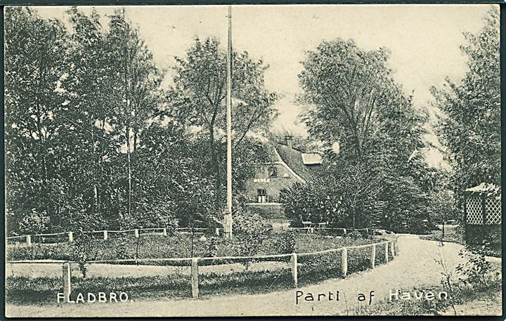 Parti af Haven, Fladbro. Stenders no. 10838.