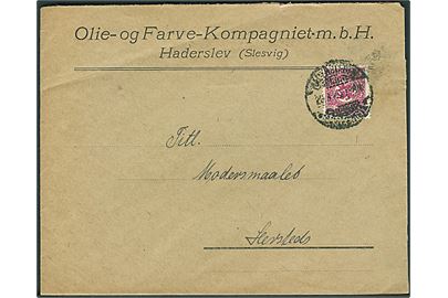 15 pfg. Fælles udg. på lokalbrev i Haderslev d. 29.3.1920.