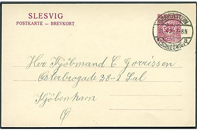 15 pfg. Fælles udg. helsagsbrevkort stemplet Gravenstein *(Schleswig)a d. 31.3.1920 til København, Danmark.