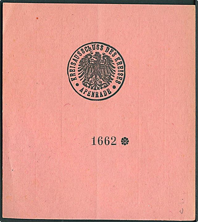 Rationeringskort Reichfleischkarte fra Apenrade gyldig i perioden 10.5.-6.6.1920 i afstemningsperioden.
