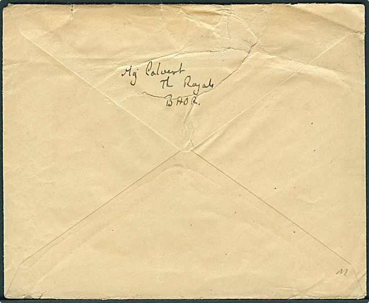 10 øre Chr. X i parstykke på brev annulleret med britisk feltpost stempel Field Post Office 294 (= Schleswig, Tyskland) d. 14.11.1945 til Stouby, Danmark. Fra britisk officer ved The Royals, BAOR.