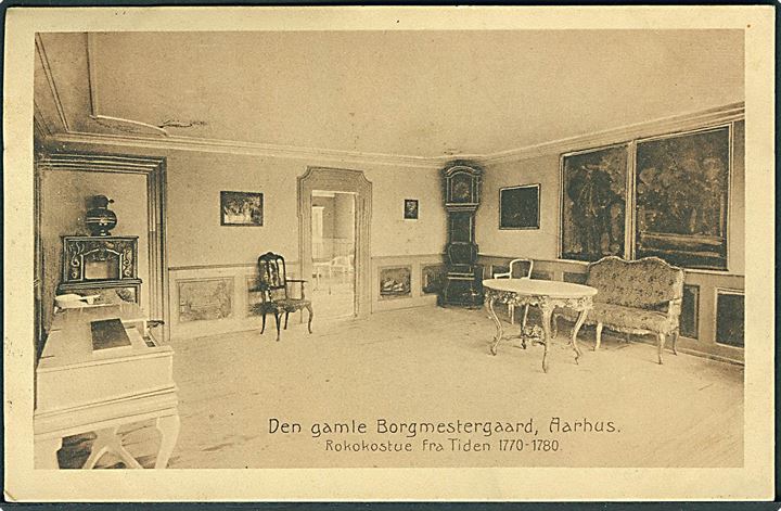 Den gamle Borgmestergaard, Aarhus. Rokokostue fra tiden 1770 - 1780. Stenders no. 18826. 