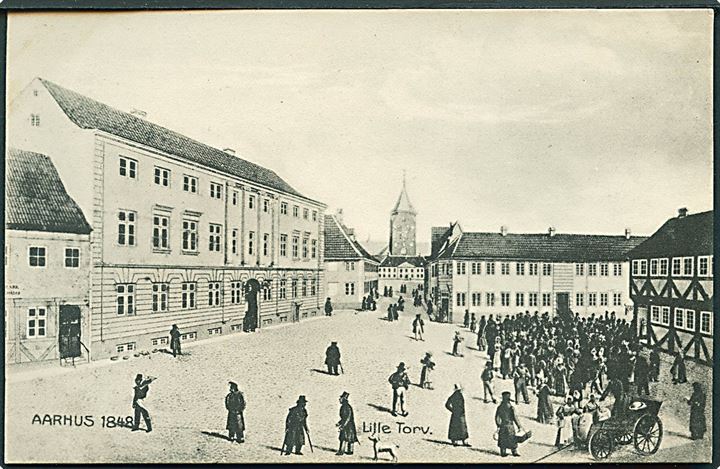 Lille Torv i 1848. Aarhus. Stenders no. 12667. 