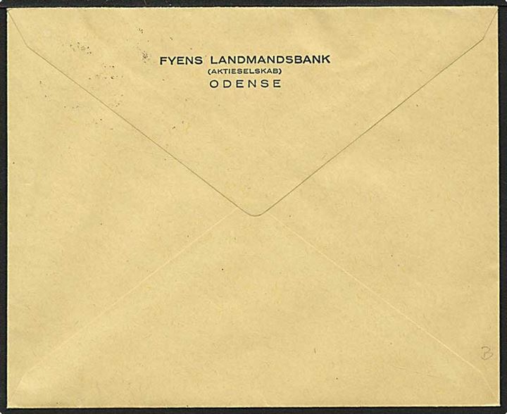 30 øre rød Fr. IX på brev fra Odense d. 11.7.1957 til Højby. Mærket med perfin F29 - Fyens Landmandsbank.