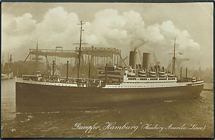 Damperen Hamburg. Hamburg American Linie. A. C. Hbg. no. 86. Fotokort. 