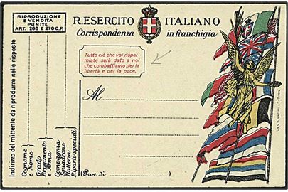 1. Verdenskrig. Fortrykt patriotisk feltpostbrevkort. (Lit. G.B.Virtuani & C. Milano). Ubrugt.