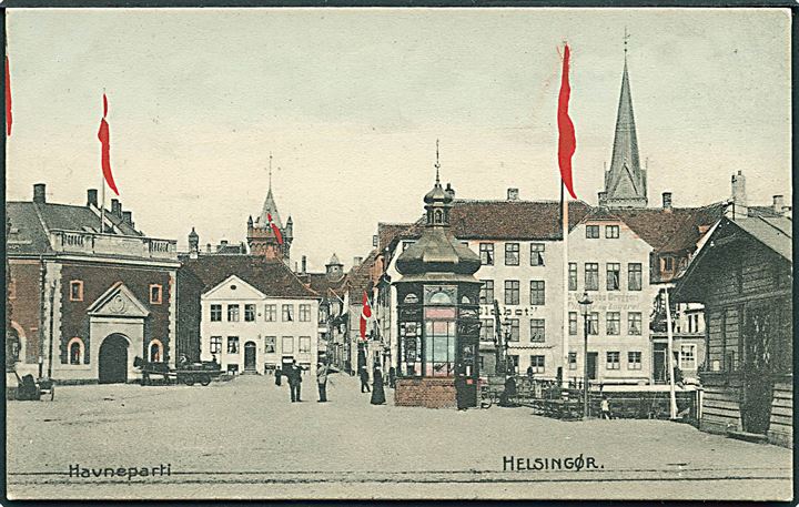 Telefon Kiosk ved Havnen i Helsingør. Knud Nielsen Forlag no. 18368.