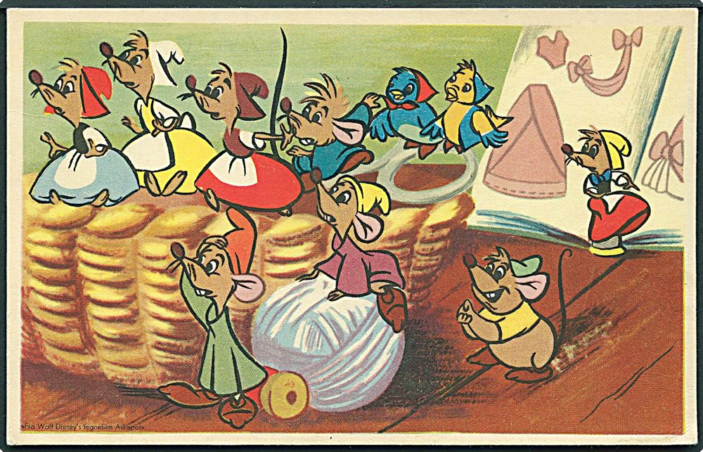Tidlig mister temperamentet knap Walt Disney: "Musene fra Askepot" Elmo u no Danmark Postkort