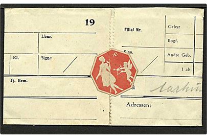 Telegram fra Aarhus d. 10.1.1921 til hypperske frk. D. Pedersen i Nyborg.