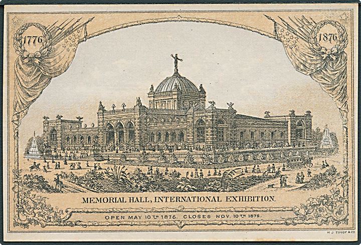 Udstilling, Centennial Exhibition Philadelphia 1876, Memorial Hall. H.J. Toudy u/no. Kvalitet 8