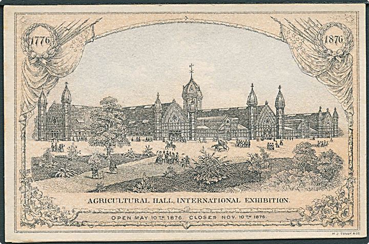 Udstilling, Centennial Exhibition Philadelphia 1876, Agricultural Hall. H.J. Toudy u/no. Kvalitet 8