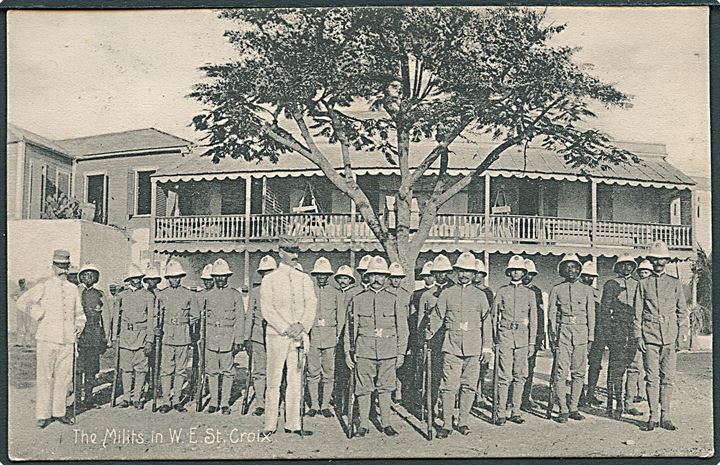 D.V.I., St. Croix, West End, The Milits in W.E. A. Ovesen no. 18986. Frankeret med 5 bit Fr. VIII. Kvalitet 9