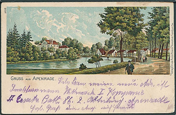 Aabenraa, “Gruss aus Apenrade”. Rosenblatt no. 6532. Kvalitet 6