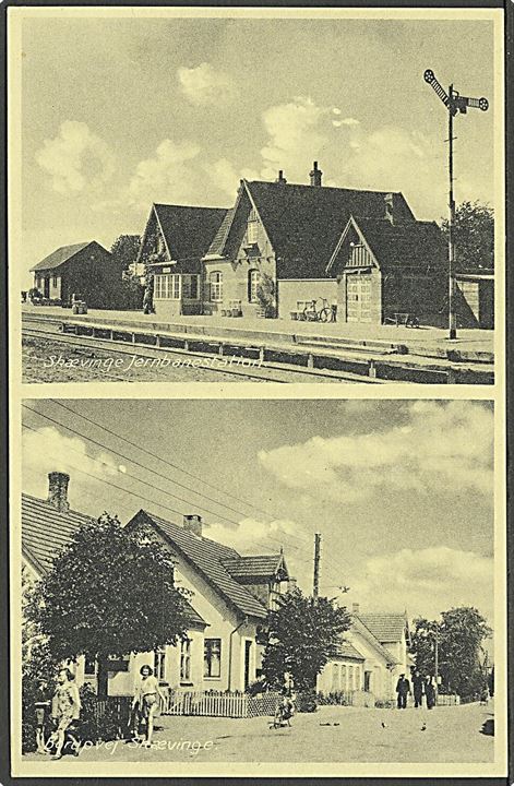 Skævinge Station og Borupvej. F.D.B. no. 455. Kvalitet 9