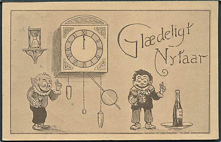 Tegneserie. “Knold og Tot”. A. Vincent no. 472/3. “Glædeligt nytaar”. Kvalitet 8