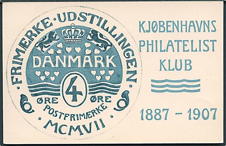 Filateli. Kjøbenhavns Philatelist Klub 1887 - 1907. C. J. Cato u/no. Kvalitet 9
