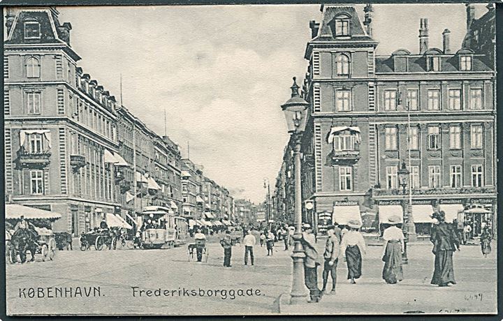 Købh., Frederiksborggade med sporvogn . No. 6447. Kvalitet 8