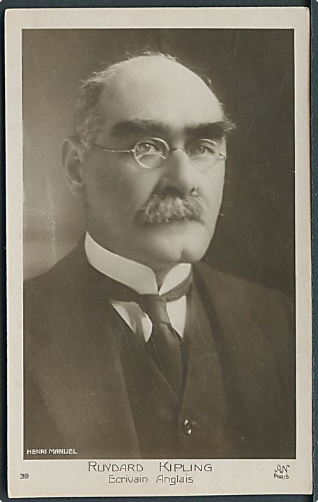 Litteratur, Rudyard Kipling (1865-1936), modtager af Nobels Litteraturpris i 1907. A.N. no. 39. Kvalitet 10