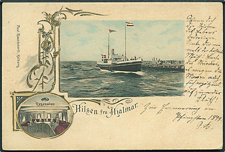 “Hjalmar”, S/S, Dampskibsselskabet paa Bornholm af 1866. (1881-1904). P. Raschdorff, Kolberg u/no. Kvalitet 8