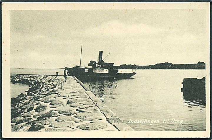 “Skjelskør”, S/S, ved indsejling til Omø. Besejlede ruten Skælskør-Agersø-Omø 1915-1962. H. Ibsen u/no. Kvalitet 8