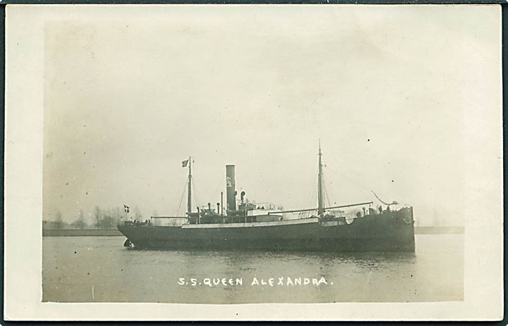 “Queen Aleandra”, S/S, Alfred Christensen & Co. A/S (1906-1913). Fotokort u/no. Kvalitet 7