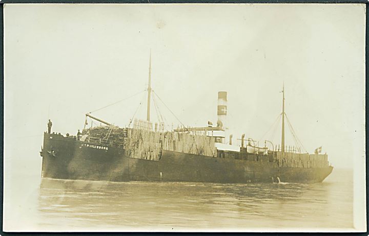 “Harrildsborg”, S/S, D/S Neptun. Sænket i Nordsøen af tysk ubåd d. 197.7.1917. Fotokort u/no. Kvalitet 8