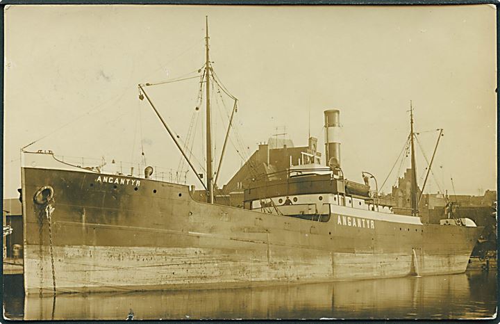 “Angantyr”, S/S, Gefion D/S sænket af tysk ubåd i Nordsøen d. 14.6.1917. Fotokort u/no. Kvalitet 7