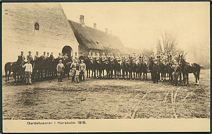 Hørsholm. Gardehusarer i 1918. Frede Hansen no. 19. Kvalitet 9