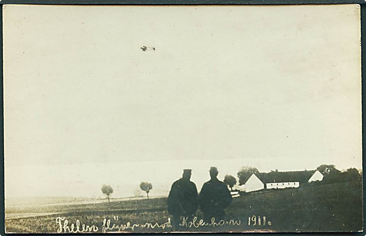 Fly. Robert Thelen flyver mod København 1911. Fotokort u/no. Kvalitet 7