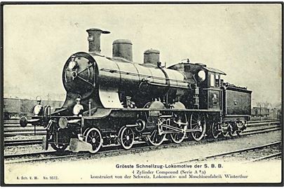 Største expres lokomotivet S.B.B. A.Sch.V.W. no. 1072.