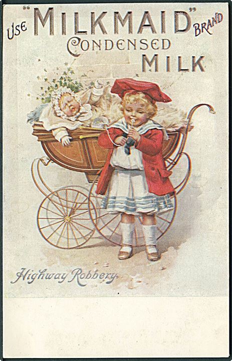 Reklame. Milkmaid condensed Milk. “Highway Robbery” Tuck Celebrated Posters no. 1510. Kvalitet 9