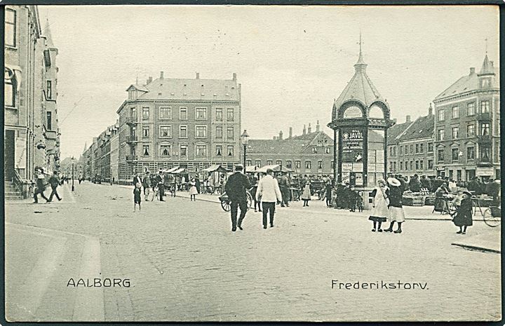 Aalborg, Frederikstorv med Telefonkiosk. Stenders no. 866. Kvalitet 8