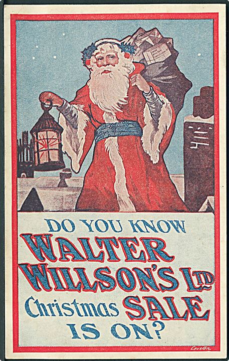 Reklame. Walter Willson’s Ltd. Christmas Sale med Julemand. Tegnet af Causton. U/no. Kvalitet 7