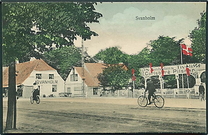 Købh., Strandvejen med traktørstedet “Svanholm” og “Svanholms Tivoli”. A. Jensen u/no. Kvalitet 8