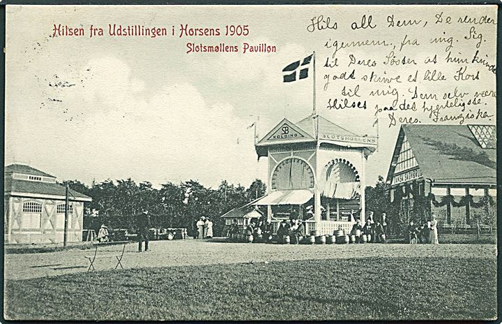 Horsens, Udstillingen 1905 med Slotsmøllens Pavillon. U/no. Kvalitet 8