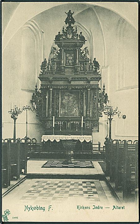 Kirkens Indre med Alteret, Nykøbing Falster. Peter Alstrups no. 1881.
