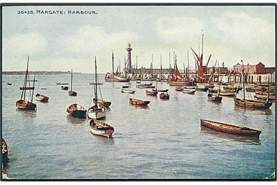 Margate Harbour. Fyrtårn ses. Celesque Series no. 38438.