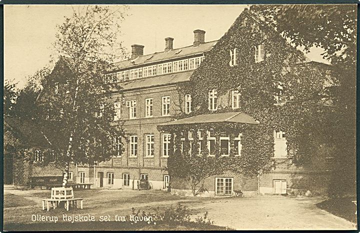 Otterup Højskole set fra haven. Stenders no. 57954.